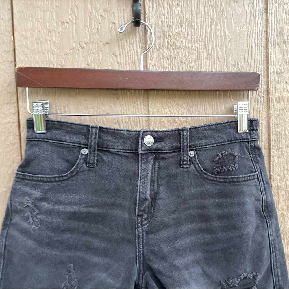 Aerie Womens Shorts Washed Black Frayed Hem Elastic Waist Daydream Denim Size XS - Picture 4 of 11